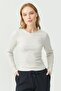 Women's Crew Neck Corded Fabric Bodysuit