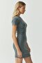 Women's Mini Dress with Stitching Detail - 5