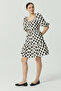 Women's Balloon Sleeve Detailed Patterned Dress - 5