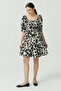 Women's Balloon Sleeve Detailed Patterned Dress - 5