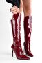 Women's Gloss Burgundy Patent Leather Boots - 2