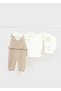 Baby Girl Knitwear 3-Piece Set Beige