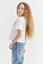 Girl's Embossed Print Detailed T-Shirt - 3
