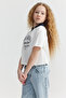 Girl's Collar Detailed Printed T-Shirt - 5