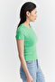 Women's Stitching Detailed Corded Fabric Bodysuit - 4