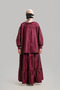 Aller Detailed Cotton Skirt - Burgundy