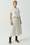 Women's Pleated Midi Length Skirt - 2