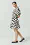 Women's Balloon Sleeve Detailed Patterned Dress - 8