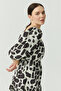 Women's Balloon Sleeve Detailed Patterned Dress - 8