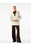 Hooded Anorak Coat with Fleece Lining, Pockets, Detachable Faux Fur Accessory Detail