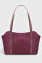 Suede Burgundy Covered Bowling Shoulder Bag 270 - 3
