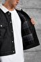جاكيت رجالي MMX MUMLU FABRIC أسود مقاس كبير - 3