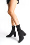 Women's Black Stretch Suede Thick-Heeled | Inside-Zippered | Winter Everyday Boots Agnes - 2