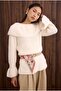 Collar Detailed Sweater Light Vanilla - 3