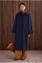 Collar Detailed Coat Dark Navy Blue - 7