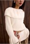 Collar Detailed Sweater Light Vanilla - 5