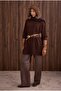 Turtleneck Basic Sweater Brown - 3
