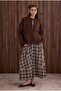 Alpaca Short Cardigan Brown
