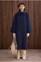 Collar Detailed Coat Dark Navy Blue