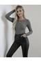 Women's Long Sleeve Crew Neck Viscose Basic Bodysuit – Black Coffee Gray Stylish Casual Top - 5
