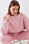 Women's Oversize Sweatshirt Piglet Bloom Printed Pink – Crew Neck, 3 Thread Ribbed - 2