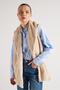Women's Stone Belted Lined Fur Vest 30094