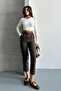 Women's Narrow Leg Pleated Belted Transitional Fabric Trousers Dark Brown - 5