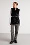 Women's Black Belted Lined Fur Vest 30094 - 2
