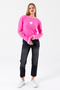 Women's Crew Neck Heart Detailed Knitwear Sweater Pink - 2358