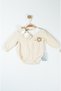 Cream Color Fishtail Collar and Knitted Flower Detail Baby Girl Bodysuit/Jumpsuit and Headband - 3