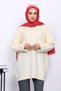 Cream Mock Neck Oversized Knitwear Sweater - 3