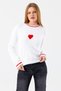 Women's Crew Neck Heart Detailed Knitwear Sweater White - 2358