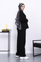 Black Top and Pants Ribbed Stitching Thessaloniki Set - 4