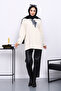 Cream Tunic with Scarf Detail on the Collar - 2