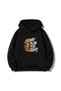 Hamburger Printed Adult Black Hoodie Hooded Sweatshirt Hoodie