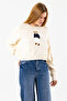 Women's Crew Neck Costume Teddy Bear Embroidered Knit Sweater Cream - 2344 - 3