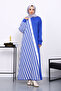 Cobalt Blue Striped Knitwear Dress - 2
