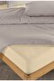 Chic 100% Cotton Ranforce Akay Beige Yarn-Dyed Duvet Cover Set Single Size - 160X220 cm - 3