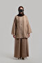 Ribbed Detailed Muslin Shirt - Mink - 3