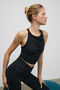 Movexa women's flexible and soft textured round neck front gathered back halter black bustier - 2