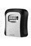Key Storage Safe Box, 4-Digit Combination, Resettable Wall-Mounted, Gray/Black - 6