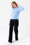 Women's Crew Neck Corded Fabric Detailed Knitwear Sweater Blue - 25-567 - 3