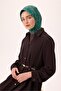 Thin Cotton Soft Scarf Petrol Green-Patina Patterned Non-Slip Textured Tok Duruşlu 90X90 - 5