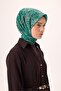 Thin Cotton Soft Scarf Petrol Green-Patina Patterned Non-Slip Textured Tok Duruşlu 90X90 - 3