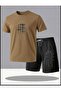 Men's Linear Pattern Shorts Set