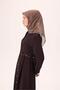 Thin Cotton Soft Scarf Brown-Petrol Green Mink Patterned Non-Slip Textured Breathable 90X90 - 4
