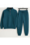 Unisex Mock Neck Half Zipper Sweatshirt Tracksuit Set