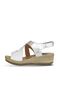 White Leather Women's Wedge Heeled Sandals 01Wl3306 - 3