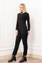 Women's Black High Waist Vivian Double-Pleated Trousers Comfortable Daily Office Stylish 30318 - 5