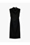 Mock Neck Sleeveless Slit Detailed Basic Long Dress - 3